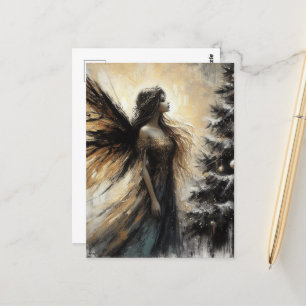Fee und ein Weihnachtsbaum Postkarte