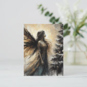 Fee und ein Weihnachtsbaum Postkarte (Stehend Vorderseite)