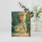 Fee und Katze Postkarte (Stehend Vorderseite)