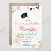 Fee- und Piraten-Party Einladung (Vorne/Hinten)