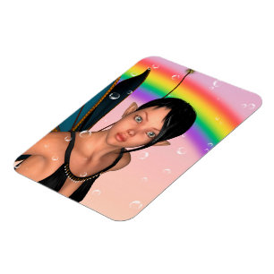 Fee unter Regenbogen Magnet