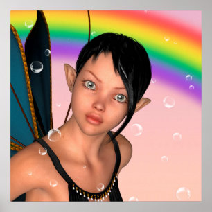 Fee unter Regenbogen Poster