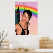 Fee unter Regenbogen Poster (Küche)