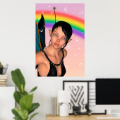 Fee unter Regenbogen Poster (Heimbüro)
