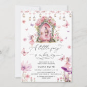 Fee Wildblumen Rosa Kinderdusche Einladung (Vorderseite)