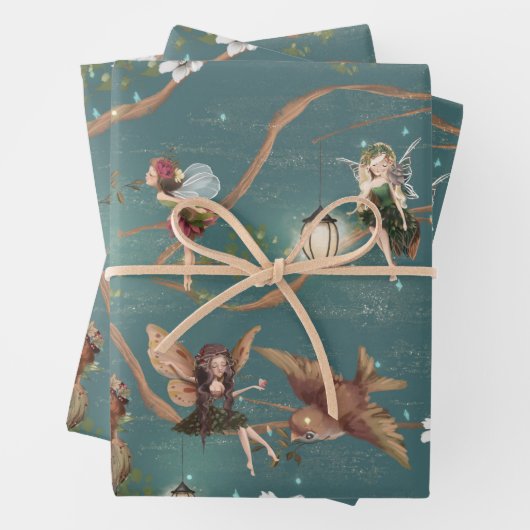 Fee Wrapping Paper Flat Sheet Set 3 Geschenkpapier Set (Beispiel)