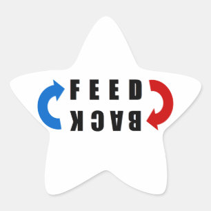 Feed back and blue Stern-Aufkleber