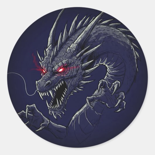 Feed Dragon Runder Aufkleber (Vorderseite)