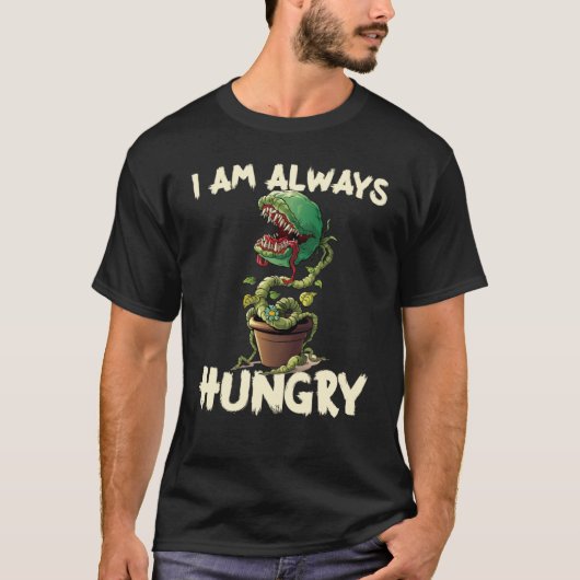 Feed Me Always Hungry Venus Fly Trap Halloween T-Shirt (Vorderseite)