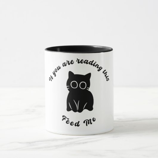 Feed Me Cat Lover Mug - Minimalist Humor Design Tasse (Zentrum)