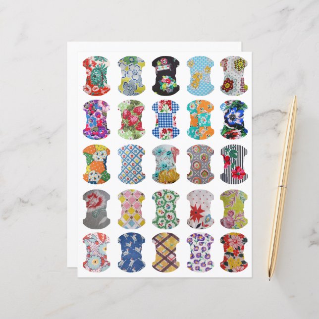 Feed Sack Whale Tail Journal Tabs Clipart Sheet (Vorderseite/Rückseite Beispiel)