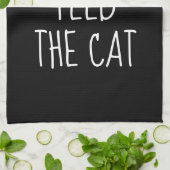 Feed the Cat Alexa Command Humor  Geschirrtuch (Gefaltet)