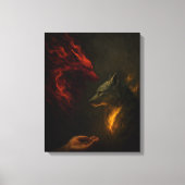 Feed the Right Wolf – Symbolic Canvas Art Leinwanddruck (Vorderseite)