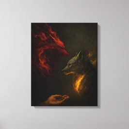 Feed the Right Wolf – Symbolic Canvas Art Leinwanddruck