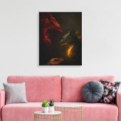 Feed the Right Wolf – Symbolic Canvas Art Leinwanddruck (Insitu (Wohnzimmer))