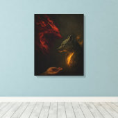 Feed the Right Wolf – Symbolic Canvas Art Leinwanddruck (Insitu (Holzboden))