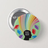 Feed Your Head with Books Fun Retro Button (Vorne & Hinten)