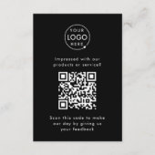 Feedback des Kunden | QR Code Black Business Revie Begleitkarte (Vorderseite)