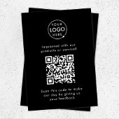 Feedback des Kunden | QR Code Black Business Revie Begleitkarte