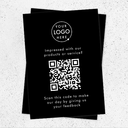 Feedback des Kunden | QR Code Black Business Revie Begleitkarte