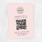 Feedback des Kunden | QR Code Business Review Pink Begleitkarte