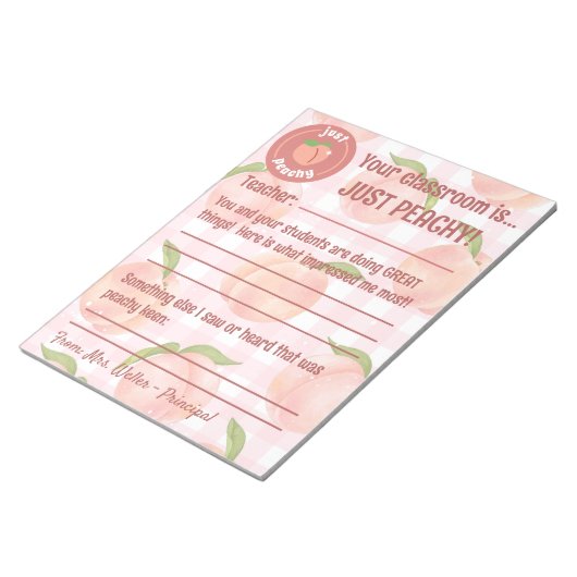 Feedback für die wichtigsten positiven Lehrer indi Notizblock (angewinkelt)