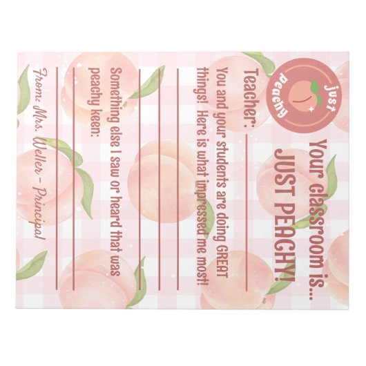 Feedback für die wichtigsten positiven Lehrer indi Notizblock (Vorderseite)