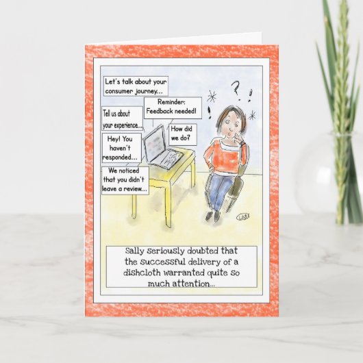 "Feedback Overload" Funny Cartoon Birthday Card Karte (Vorderseite)