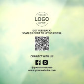 Feedback QR Code Social Media Marketing Store Sign Fensteraufkleber (Blatt 3)
