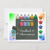 Feedback von Lehrern an Studierende Mitteilungskarte (Vorderseite)