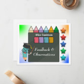 Feedback von Lehrern an Studierende Mitteilungskarte (Vorderseite/Rückseite Beispiel)