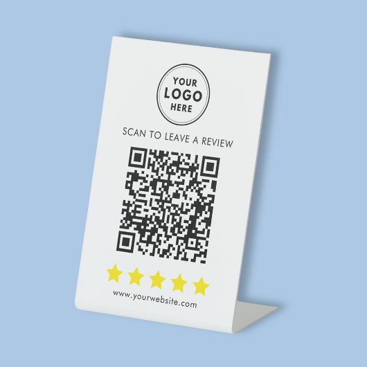 Feedback zu beruflichen Logos und QR-Bewertungen Sockelschild