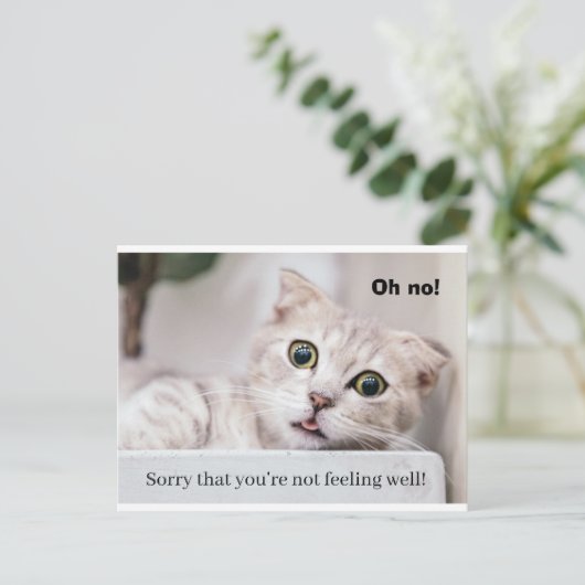 Feel Better Kitty Postkarte (Stehend Vorderseite)