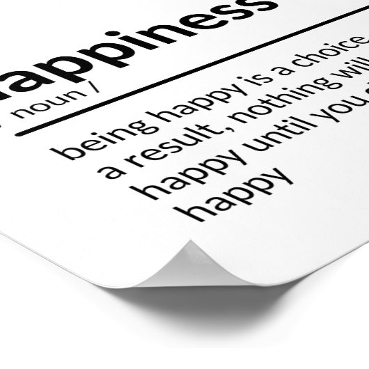 Feel-Good-Zitate über Glück Poster (Ecke)