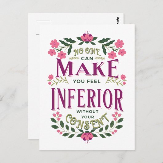 Feel inferior Eleanor Roosevelt Frauenrechte Postkarte (Vorne/Hinten)