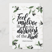 Feel My Liebe zitiert mit panda art Dankeskarte (Vorne/Hinten)