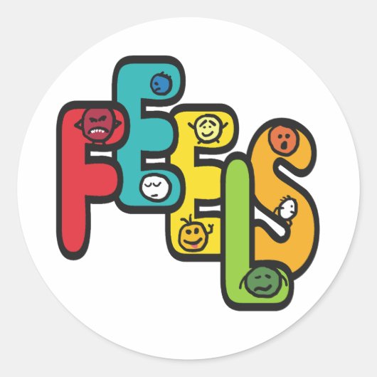 Feel Runder Aufkleber (Vorderseite)