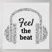 Feel the beat DJ Music Zitat modern Poster (Vorne)