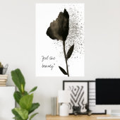 "Feel the Beauty" Golden Waercolor Tulip Blume Poster (Heimbüro)