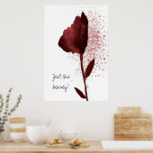 "Feel the Beauty" Rote Wasserfarbe Tulip Blume Poster (Küche)