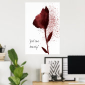 "Feel the Beauty" Rote Wasserfarbe Tulip Blume Poster (Heimbüro)