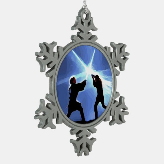 Feel the Force Schneeflocken Zinn-Ornament (Links)