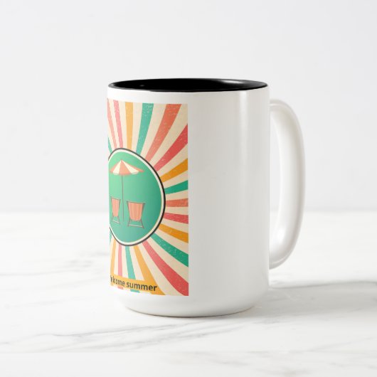 Feel the Holiday Vibes: Ein frisches und lustiges Zweifarbige Tasse (VorderseiteRechts)