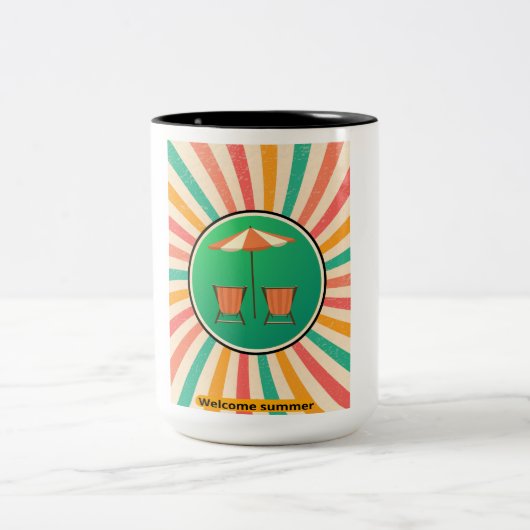 Feel the Holiday Vibes: Ein frisches und lustiges Zweifarbige Tasse (Mittel)