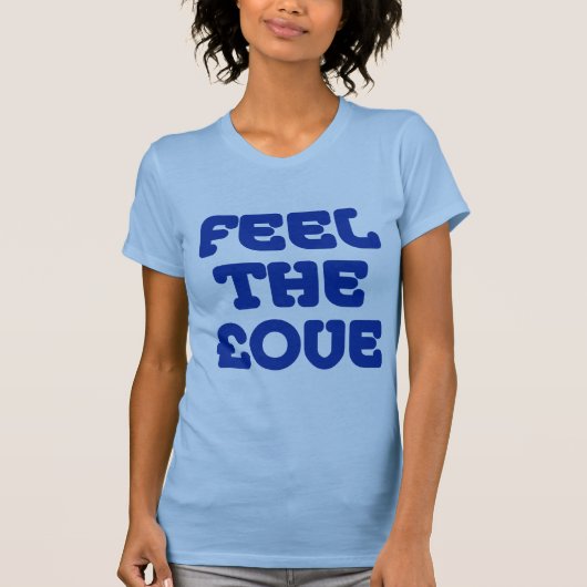 Feel the £ove - Navy Blue on Dark T-Shirt (Vorderseite)