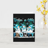 Feelin A Little Frosty Cute Snowman Winter Christm Karte (Gelbe Blume)