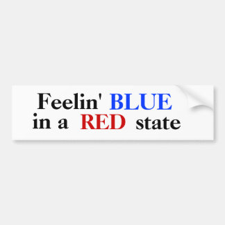 Feelin BLAU in einem ROTEN Staat Autoaufkleber