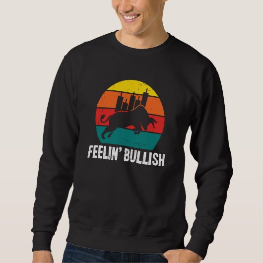 Feelin Bullish Cryptocurrency Blockchain Trader Cr Sweatshirt (Vorderseite)
