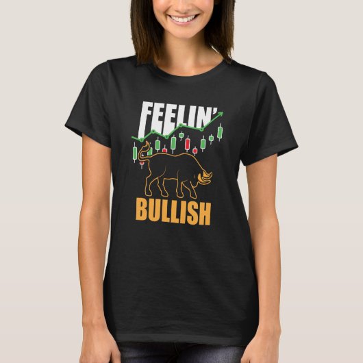 Feelin Bullish Cryptocurrency Blockchain Trader Cr T-Shirt (Vorderseite)