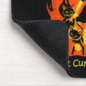 Feelin Cute Might Curse You Later Retro Witch Cat Mousepad (Ecke)